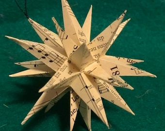 Three Inch "Morning Star, O Cheering Sight" Star ornament (parchment paper).