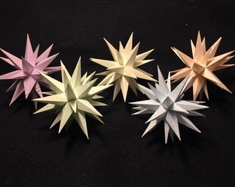 One 3" Pastel Moravian Star (your choice of color: either lavender, yellow, pale green, pale blue, or pale pink)