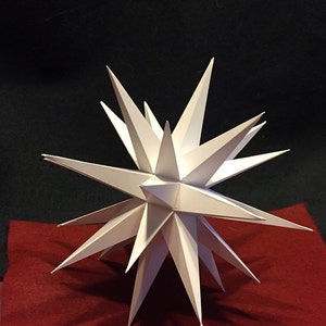 Nine 9 inch White Hanging Moravian Star may be converted to tree topper-instructions provided. image 3