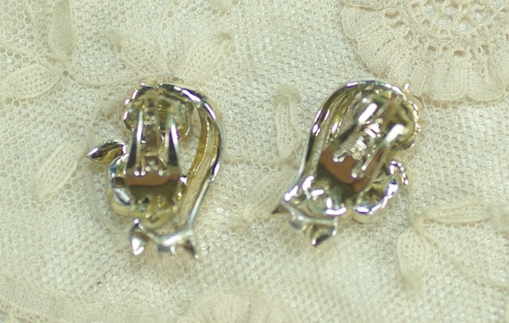 Vintage Lisner Pastel Rhinestone Clip Earrings, B… - image 7