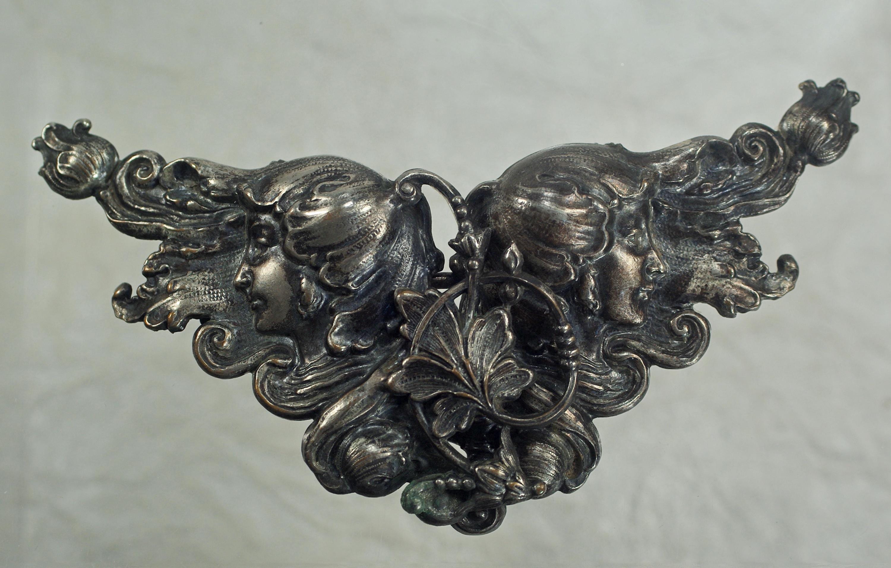 Art Nouveau Belt Buckle Brass‎ Ophelia Lady Boho Artisan 