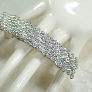 Art Deco Rhinestone Barrette: Vintage Silver Hair Clip