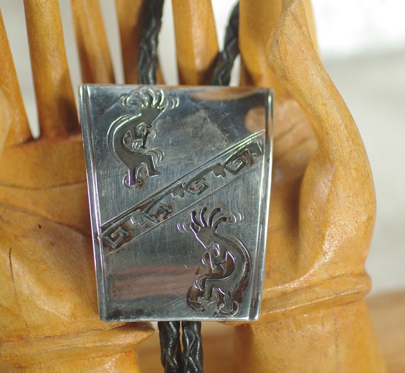 Kokopelli Sterling Bola: 1960's Men's Silver Western Cowboy Bolo