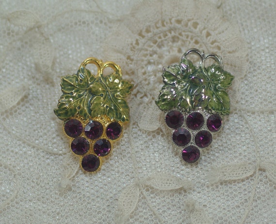 Euro Designed Grape Rhinestone Stick Pins, Vintag… - image 7