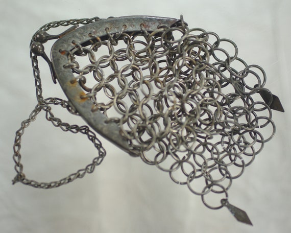 Antique Victorian Chainmail Purse, German Silver … - image 1