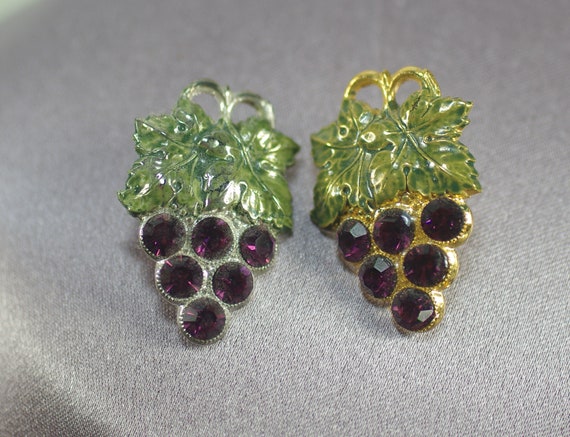 Euro Designed Grape Rhinestone Stick Pins, Vintag… - image 2