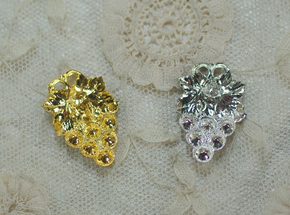 Euro Designed Grape Rhinestone Stick Pins, Vintag… - image 9