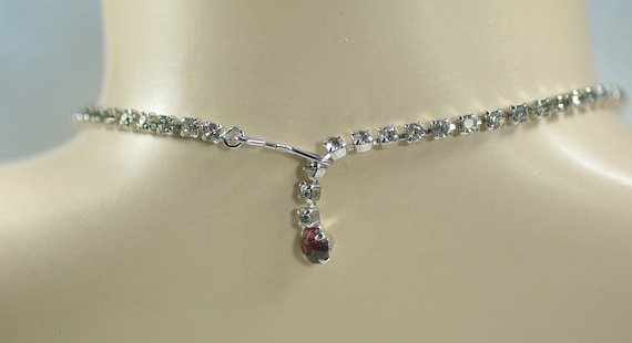 Amethyst Rhinestone Waterfall Necklace Set, Purpl… - image 8