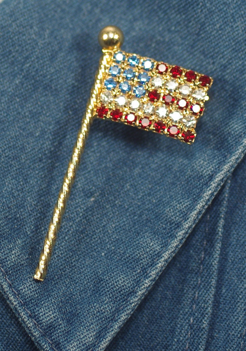 50 S Usa Flag Pins Vintage Patriotic Rhinestone Flag Pins Veteran S Independence Day Memorial Day Pin Rhinestone Gold Flag Pins Under 10 Brooches Pins Clips Jewelry Bent Hospital Ir