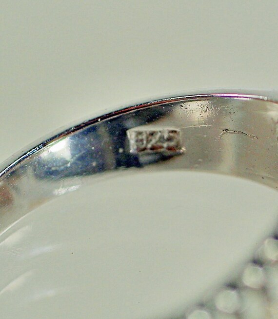 Sterling Ruby Multi Stone Ring: 1970's Flower Red… - image 13