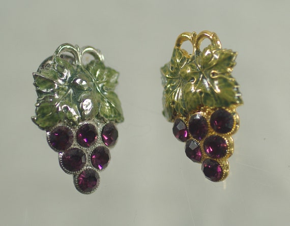 Euro Designed Grape Rhinestone Stick Pins, Vintag… - image 6