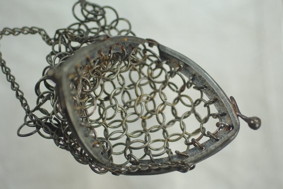Antique Victorian Chainmail Purse, German Silver … - image 7