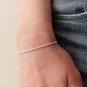 Kugelarmband silber, Sterling silber perlen armband, Armband silber 925, Armbänder damen, 925 silber armreif