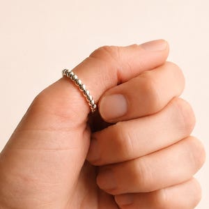 Stor silvertumring för kvinnor, tumring för kvinnor, 925 sterlingsilver för kvinnor, stapelbar ring, pärlbesatt ring