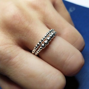 Layered rings | 2 Rings | Silver rings | Stacking rings - Sterling Silver Rings | &quot;Aro&quot;
