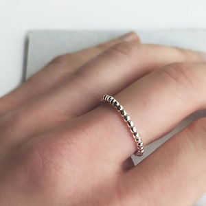 Simple Silver Rings, Silver Ball Ring, Silver Bead Ring, Sterling Silver Ring, Delicate Stacking Ring Dot, Bubble Beaded Ring / &quot;Aro II&quot;