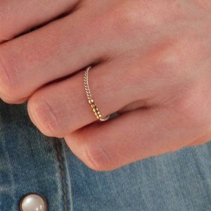 Chain Ring, Gold Filled Ring, Thin Stacking Ring Set, Thin Gold Ring, Gold Filled Rings, Minimalist Ring, Gold Fill Ring | "June"