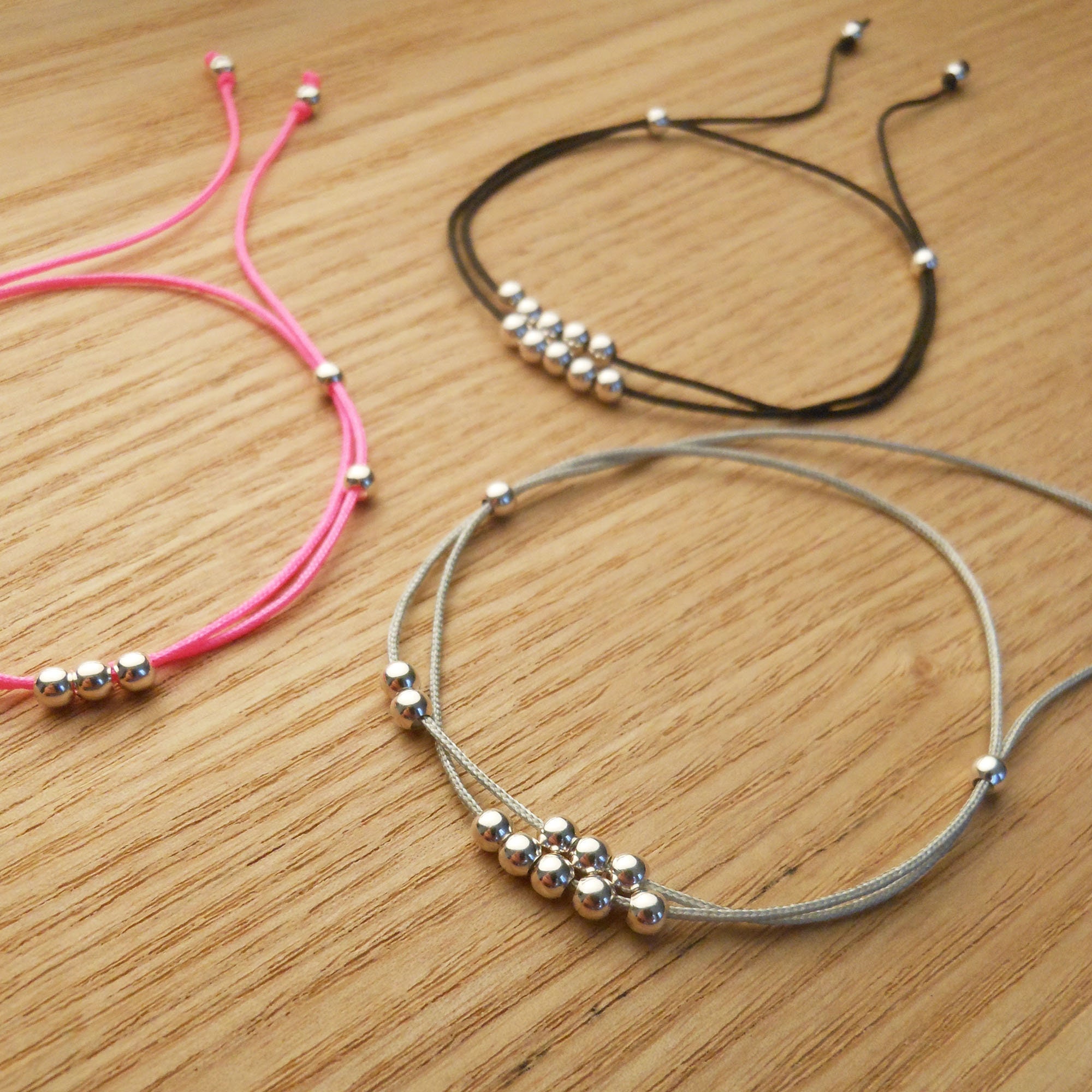Wholesale Nylon Thread Braided Bead Bracelets 