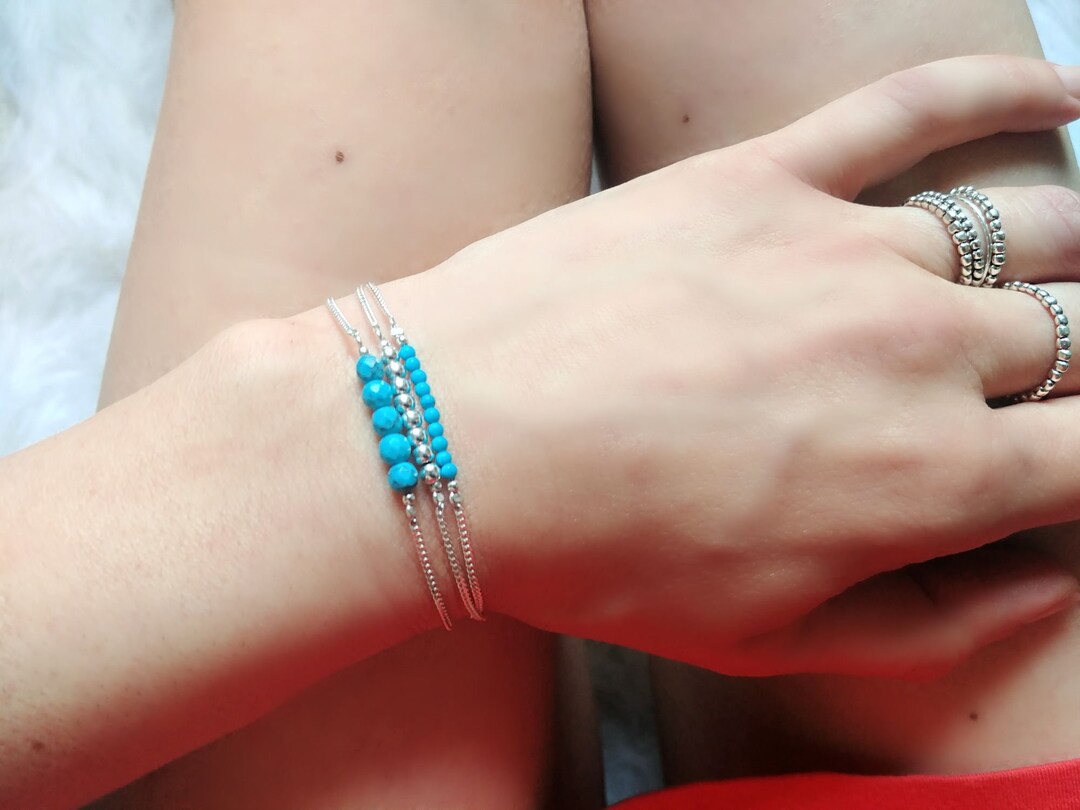 Buy December Birthstone Bracelet, Turquoise Stone Bracelet