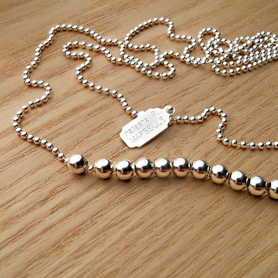 Silver Beaded Neck Chain - 30 Inches