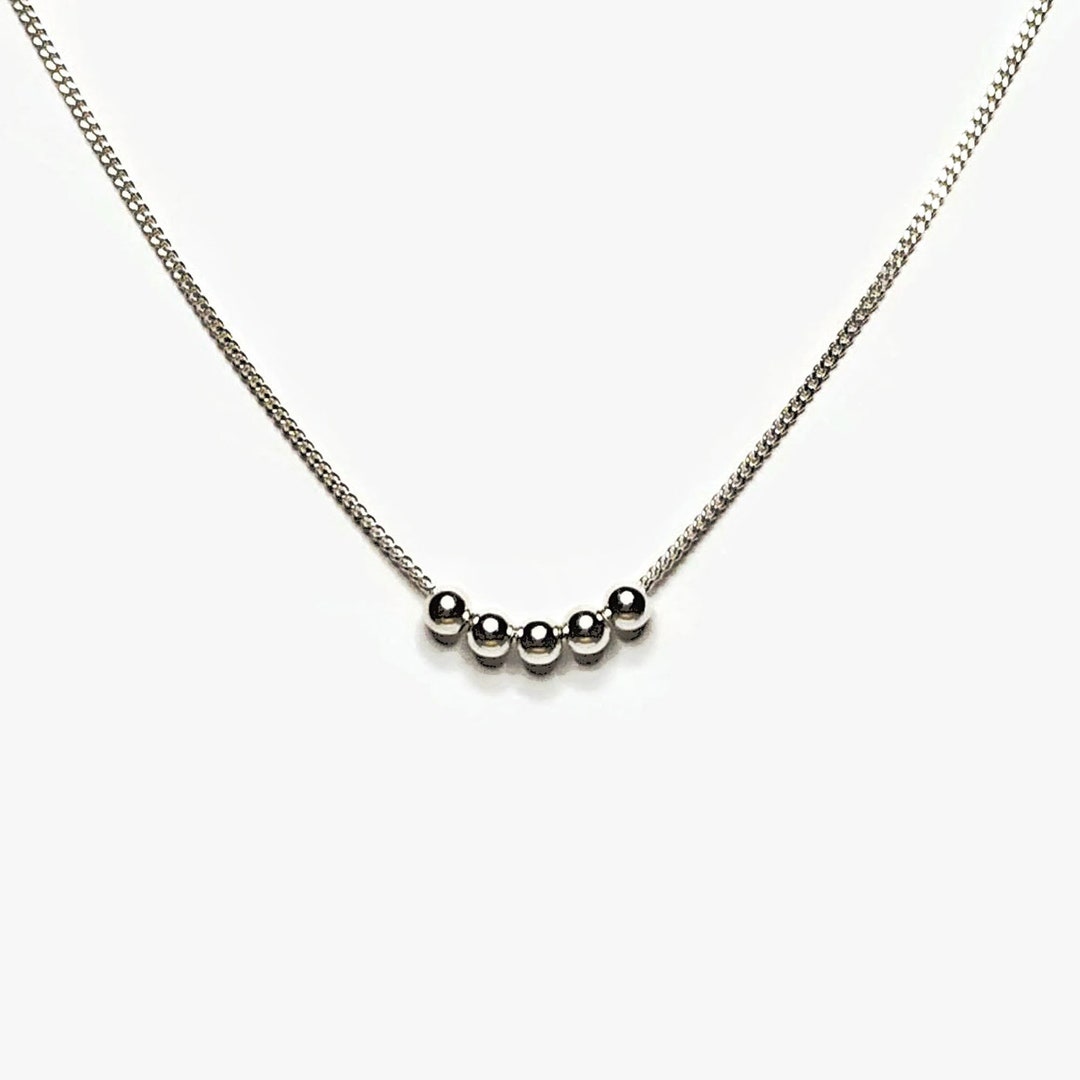 Collier Pour Femme Plaqué Argent - Chaîne Fine Avec Pendentif Boule Volumineuse - Neuf Avec étiquettes