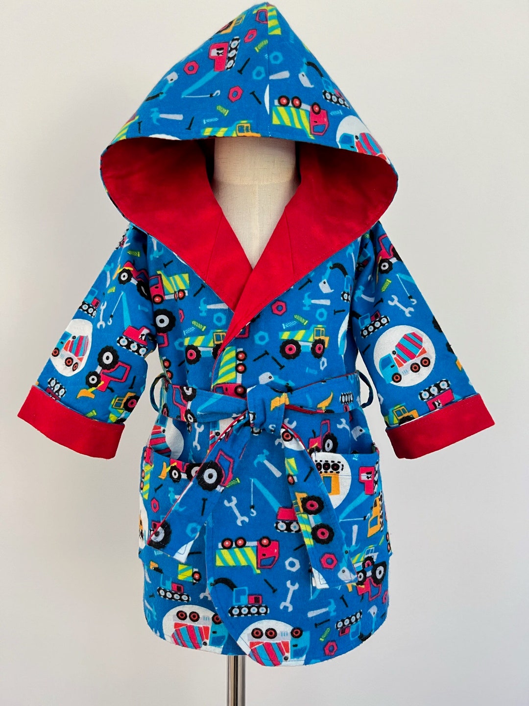 Toddler Robe 100 Cotton Flannel Men at Work Etsy