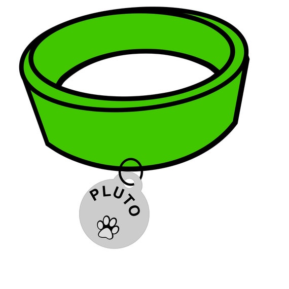 Pluto Collar SVG Cut File Etsy