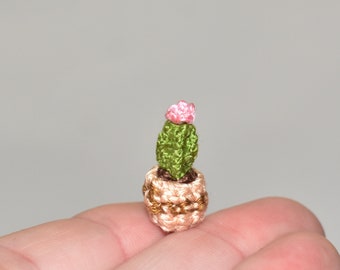 Estremamente Micro Cactus Miniatura Succulenta pianta miniatura crochet fiore di cactus fiore Casa delle bambole decorazione floreale Decorazione della casa delle bambole 0,8 pollici