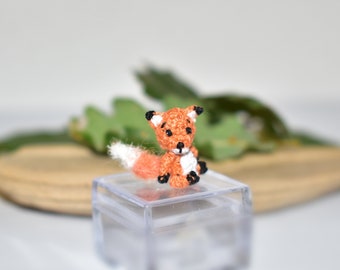 Cute Fox 0.8" Jointed Bear Crochet Fox Crochet Toy Dollhouse Dolls Toy Handmade Gift Collectible Mini Stuffed Bear Gift Idea