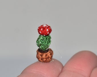Dollhouse Plant 0.7 "Cactus Miniature Succulent pianta miniatura crochet fiore di cactus Dollhouse fiore decorazione Dollhouse decorazione della casa delle bambole