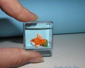 Micro Goldfish - Dollhouse Miniatura Goldfish Tiny Goldfish Acquario Mini Dollhouse Giocattolo