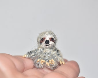 Miniature Crochet sloth amigurumi sloth micro sloth