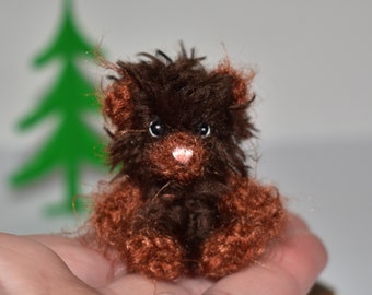 Ours moelleux miniature - Jouet d’ours en peluche d’artiste - Petit cadeau d’ours doux