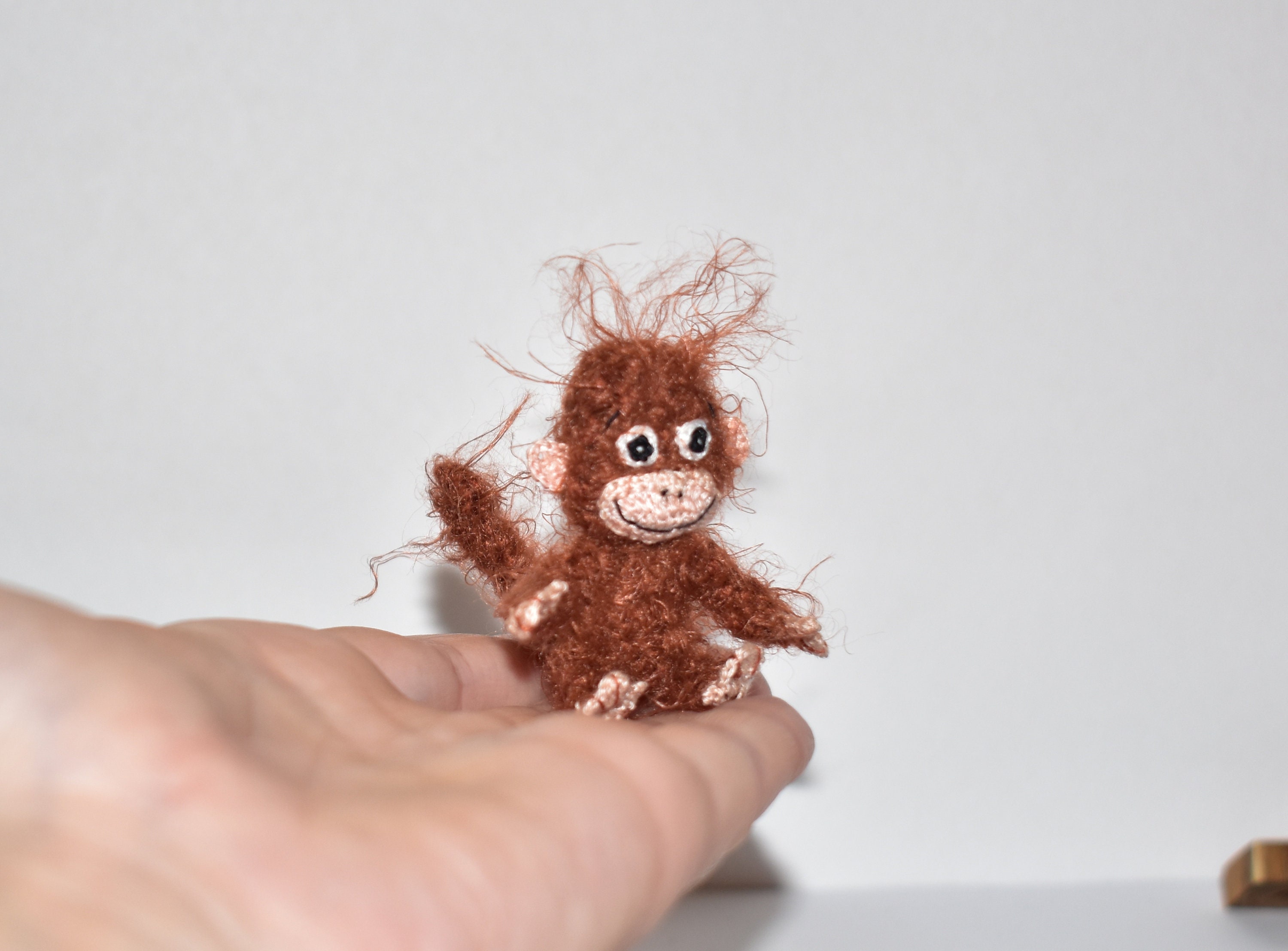 Miniature Monkey Dollhouse Monkey Stuffed Animal Crochet Etsy UK