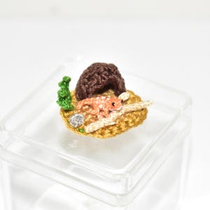 Reptile Lovers Gift Extremely Micro Gecko - Tiny Crochet Lizard Miniature Terrarium Animals Miniature Reptile Dollhouse Terrarium