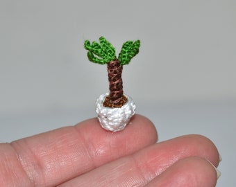 Fiore all'uncinetto in miniatura in un vaso - pianta fatta a mano casa delle bambole decorazione floreale casa delle bambole Decor 1"