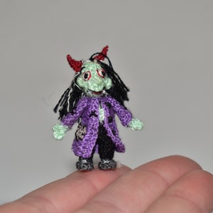 Miniature devil, Halloween monster dollhouse witch Handmade witch, made to order, Halloween doll, small witch doll, dollhouse miniatures