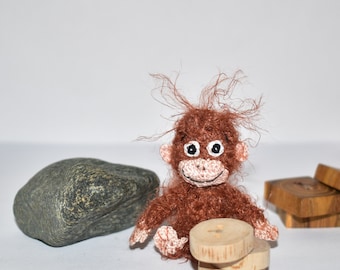 Scimmia in miniatura - Dollhouse Monkey Stuffed Animal Unchet Doll Giocattolo Bambola Fatta a mano Casa piccola scimmia Animale Amigurumi