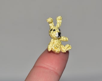 Dollhouse Miniature Rabbit - 0.8" - Easter Rabbit Crochet Bunny Dollhouse Easter Rabbit Micro Doll Toy