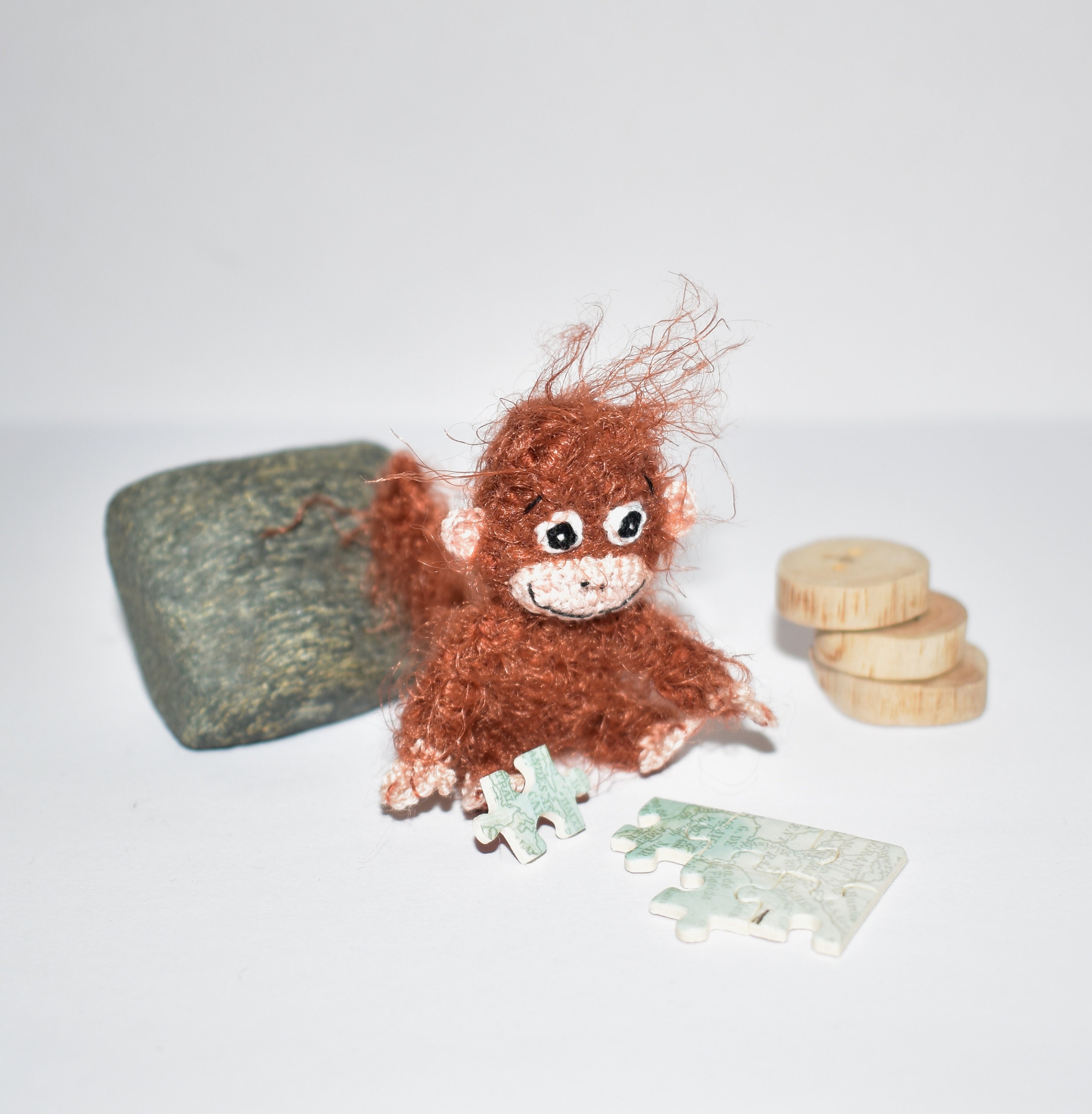 Miniature Monkey Dollhouse Monkey Stuffed Animal Crochet Etsy UK