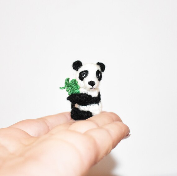 1:12 Maßstab Weiß & Schwarz Panda Bär Gesicht Kissen Tumdee Puppenhaus Miniatur 