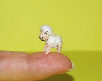 Tiny Micro Sheep - Cute Miniature white sheep dollhouse miniature farm animals doll house animals amigurumi sheep dollhouse micro toy