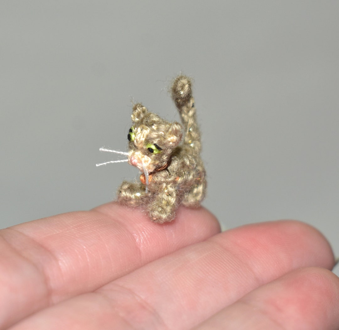 Tiny Crochet Cat 0.6miniature Kitty Crochet Cat Toy Etsy