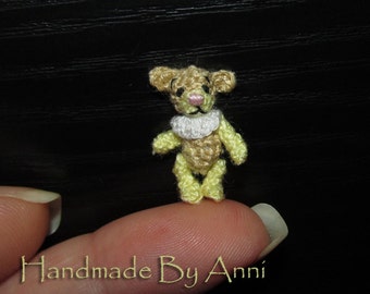 Tiny Jointed Bear - 0.8 inches Micro Bear Miniature Teddy Bear Toy - Dollhouse Bear Doll Toy Artist Ooak Bear Collectible Bear Stuffed Toy