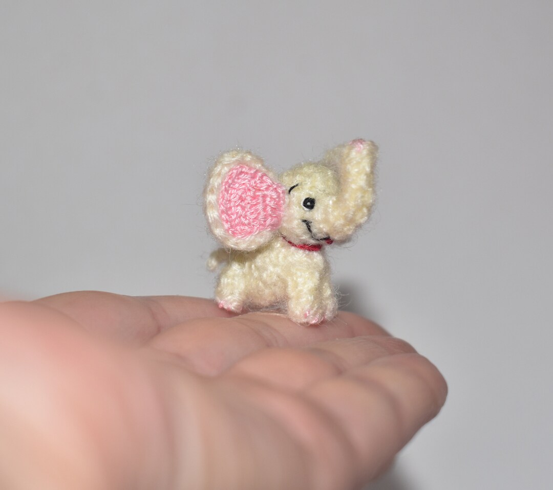 Crochet Miniature Elephant Cute Elephant With Smile Miniature Animals