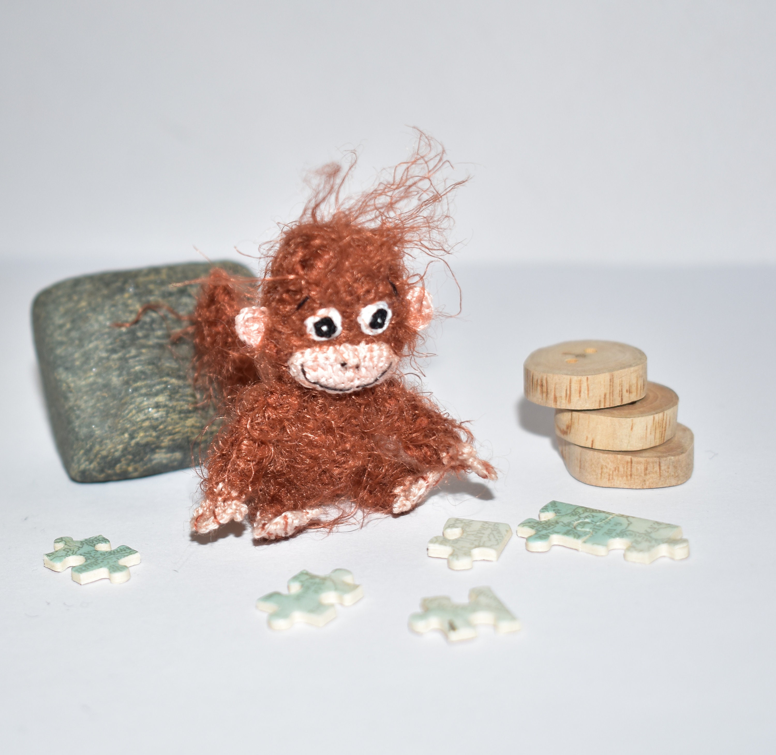 Miniature Monkey Dollhouse Monkey Stuffed Animal Crochet Etsy UK