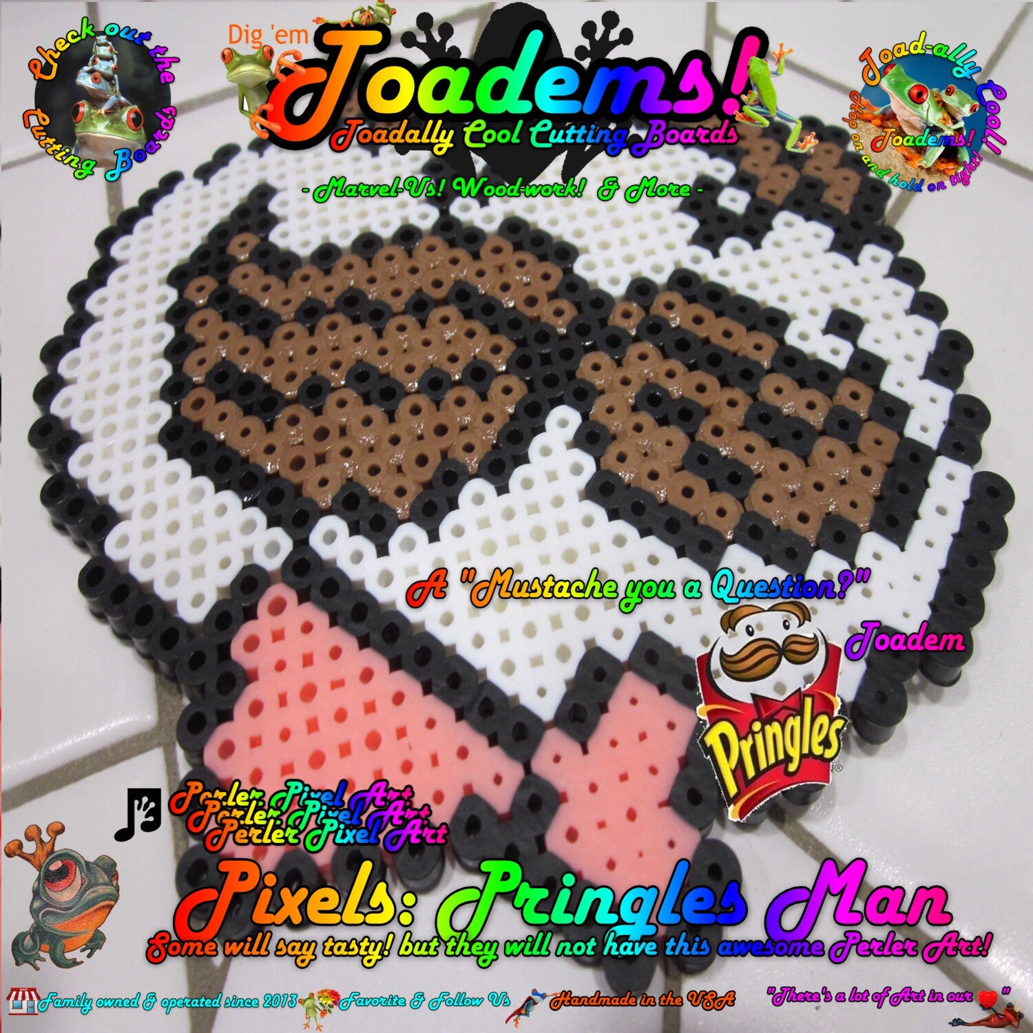 Pixels Pringles Man perler Pixel Art Etsy Canada