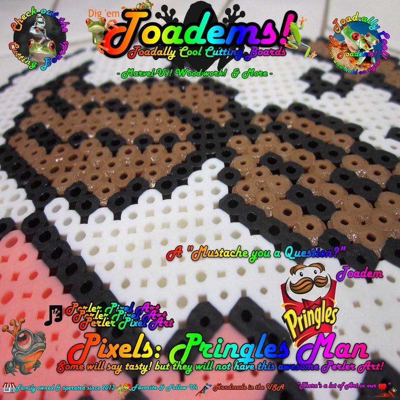 Pixels Pringles Man perler Pixel Art Etsy Australia