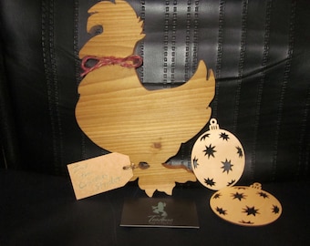 Toad-ally Zax the Chicken Strider! Charcuterie Boards, Chopping Blocks, Cutting Boards, Wall Decor, or Shelf Art. Unique Tasty Chicken Gift