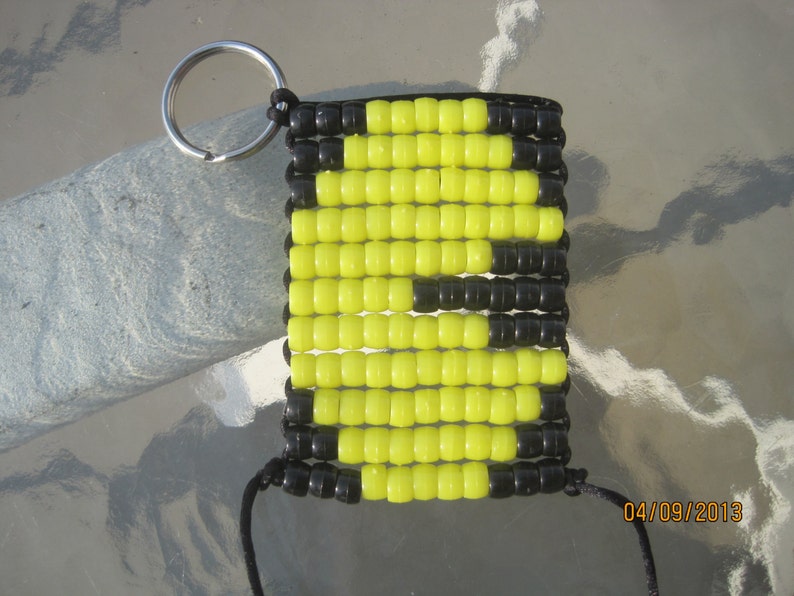 Toad-ally Trendy PacMan Zipper Pull Keychain, Nom Nom Pony Bead Art, Pacman Ghosts, Miss Pacman, 8-bit Video Games, Unique Arcade Gift imagen 1